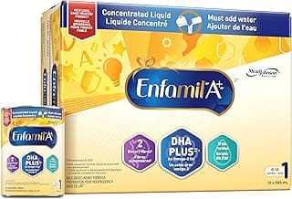 Enfamil A+ Baby Formula, with Brain Building DHA, Concentrated Liquid, Age 0-12 Months, 385mL x 12 Cans