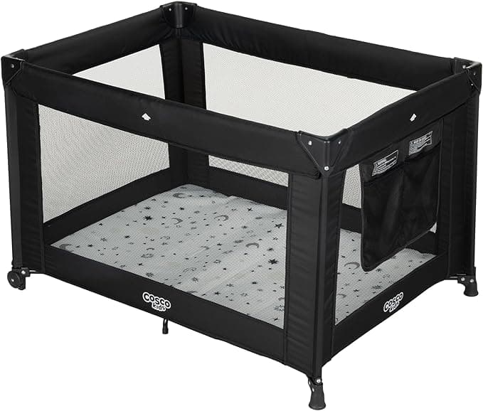 Cosco Kids Origins Playard, Baby Playpen, Portable Travel Playard with Compact Fold, Wheels & Built-in Storage – Twinkle Twinkle