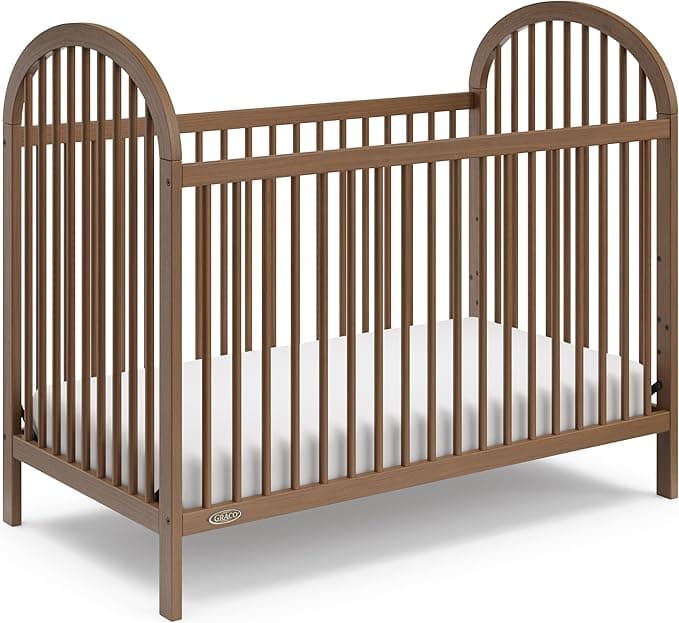 Graco Olivia 3-in-1 Convertible Crib (Hazelnut) – GREENGUARD Gold Certified, Converts to Daybed and Toddler Bed, Fits Standard Full-Size Crib Mattress, Adjustable Mattress Height, Easy-to-Match Style