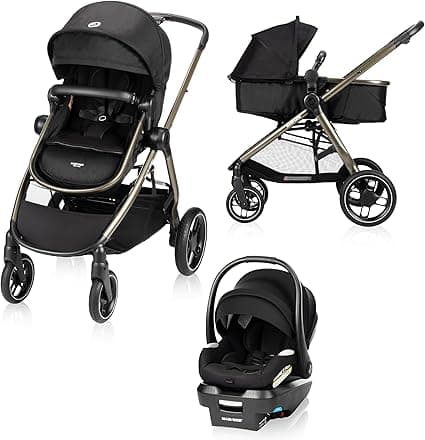Maxi-Cosi New Generation Zelia Luxe 5-in-1 Modular Travel System, Carriage Mode, Reversible Toddler Seat, Mico Infant Car Seat (included), Enhanced All-Terrain Wheels, Use from Birth – New Hope Black