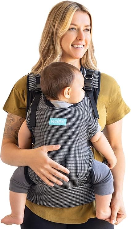 Moby Cloud Ultra-Light Hybrid Carrier | Baby Carrier for Mothers, Fathers and Caregivers | Baby Carrier Newborn to Toddler | Baby Holder Can Carry Infants up to 33 lbs | Lightweight | High Rise