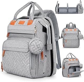 JOYCE Large Diaper Backpack 25L, Detachable Changing Station, 900D Oxford Easy-Clean, Anti-Theft Pocket, Insulated Bottle Pockets, Stroller Hooks (Grey)