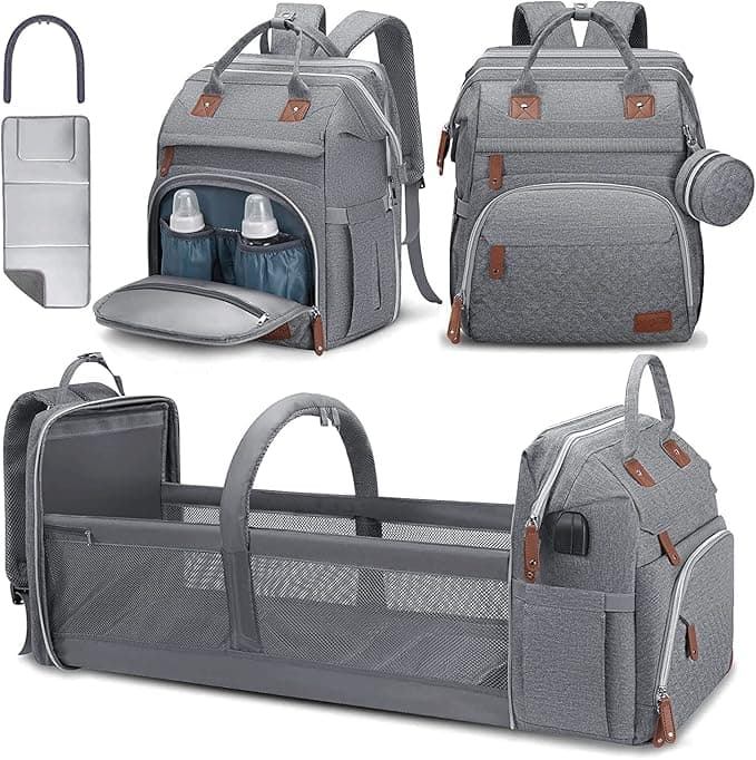 DERJUNSTAR Diaper Bag Backpack,Baby Diaper Bags, Baby Shower Gifts, with Portable Diaper Pad