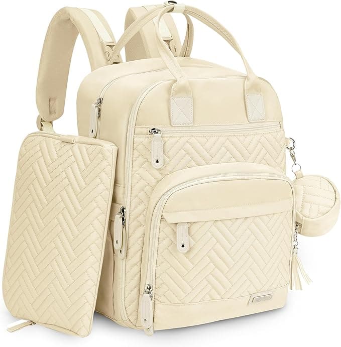 Diaper Bag Backpack, iniuniu Large Baby Bags with Diaper Pouch, Washable Changing Pad, Pacifier Case and Stroller Straps