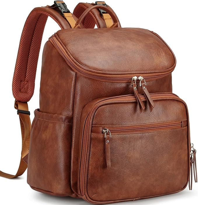 LORADI Large Capacity Diaper Bag Backpack with Stroller Buckle, Water-Resistant Travel Baby Bag with Insulated Pockets