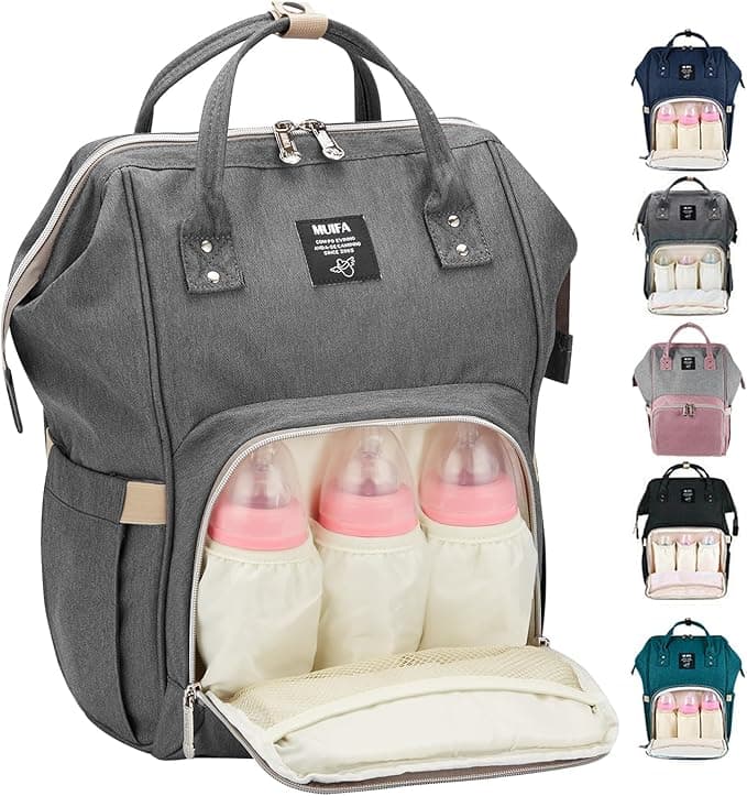 MUIFA Diaper Bag Multi-Function Waterproof Travel Backpack Nappy Bag for Baby Care with Insulated Pockets