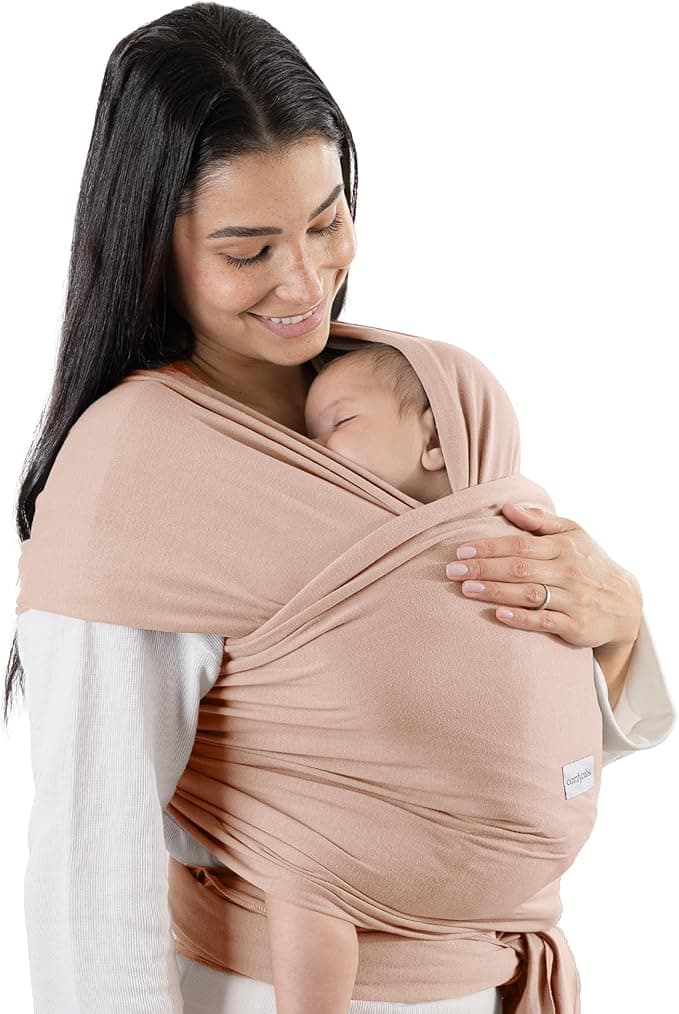 Comfy Cubs Baby Wrap Carrier - Soft & Secure Fit Cotton Blend Baby Carrier Newborn to Toddler - Lightweight & Hands-Free Toddler Sling - Adjustable One Size Fits All Infant Wrap - Blush