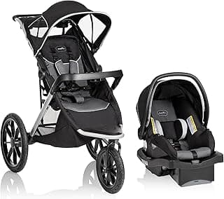 Evenflo Victory Plus Jogging Stroller Travel System with LiteMax Infant Car Seat - Grey Scale