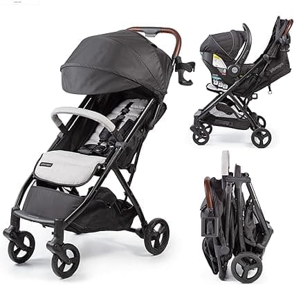 Ingenuity 3Dquickclose CS+ Compact Fold Stroller – Lightweight Stroller with Oversized Canopy, Extra-Large Storage and Compact Fold