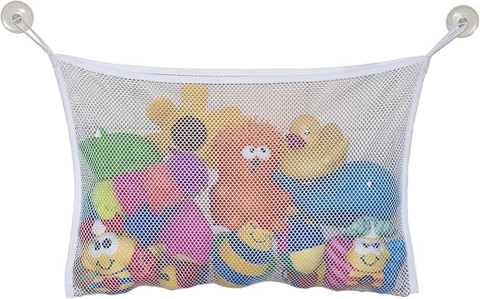 Jolly Jumper Bath Tub Toy Bag - Wall-Mounted Mesh Storage Organizer & Toy Holder with Suction Cups for Bathtime