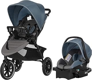 Evenflo Folio 3 Stroll and Jog Travel System with LiteMax 35 Infant Car Seat (Skyline Blue)