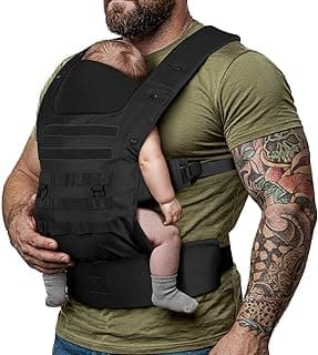 Tactical Baby Carrier with Ergonomic Lumbar Support, Foldable Headrest & Sunshade, Lightweight Military Carrier for Infants & Toddlers 3–36M (11–44lbs), for Big & Tall Parents, Men & Women