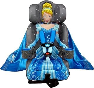 2-in-1 Car Seat by KidsEmbrace | Forward-Facing Harness (26.5–65 lbs) & Booster Mode (40–100 lbs) | Latch Equipped | Premium Fit with Multi-Position Headrest, Harness & Recline (Cinderella (Pink))