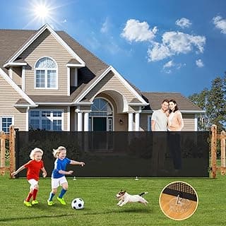 158" Retractable Baby Gate Extra Wide, 34" Tall Mesh Baby Gate, Retractable Safety Gate for Doorways, Stairs, Hallways, Indoor and Outdoor