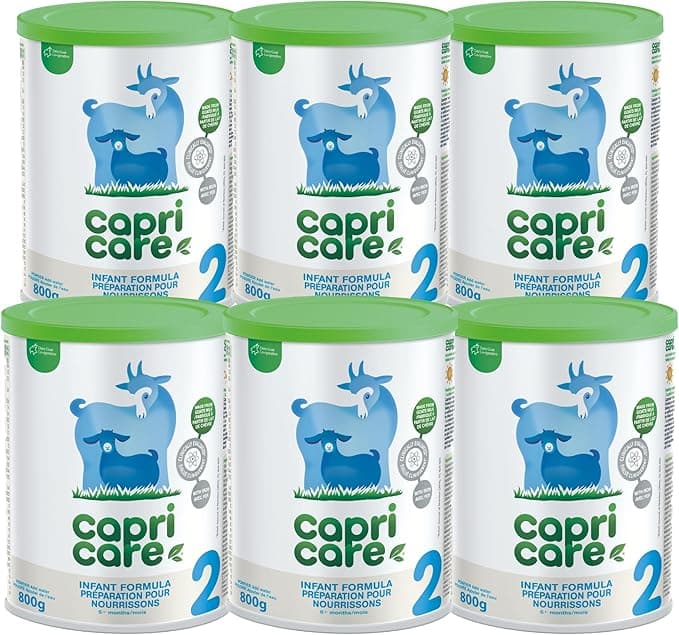 Capricare Whole Goat Milk Powder Baby Formula Stage 2 – Nutritional Baby Essentials, No Added Palm Oil, Soybean Oil, GMOs, Glucose, Refined Sugars, Corn Maltodextrin – 6 Months & Above, Case of 6 x 800g
