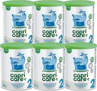Capricare Whole Goat Milk Powder Baby Formula Stage 2 – Nutritional Baby Essentials, No Added Palm Oil, Soybean Oil, GMOs, Glucose, Refined Sugars, Corn Maltodextrin – 6 Months & Above, Case of 6 x 800g