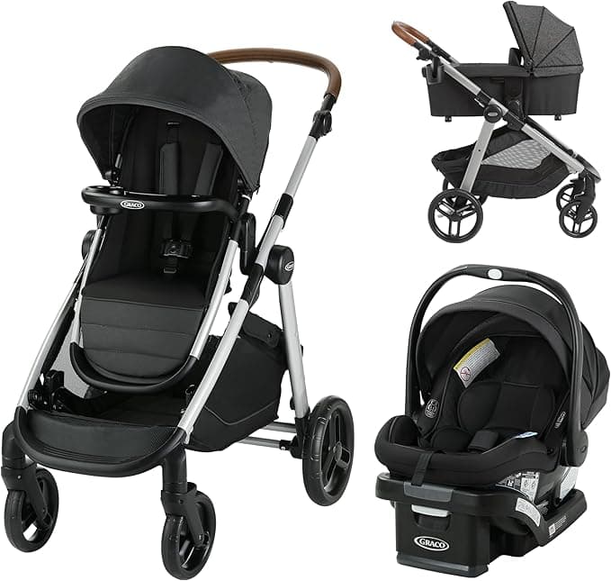 Graco Modes Nest2Grow Travel System, Baby Stroller and Car Seat Combo with SnugRide 35 Lite Elite Infant Car Seat, Rear-Facing from 1.8-16 kg (4-35 lb), Riordan