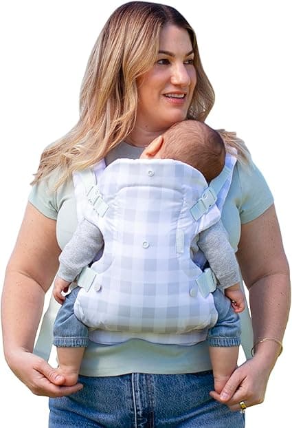 Infantino Flip Advanced 4-in-1 Baby Carrier - Ergonomic, Convertible, Face-in and Face-Out Front and Back Baby Carrier for Newborn to Toddler 8-32 lbs, Plaid