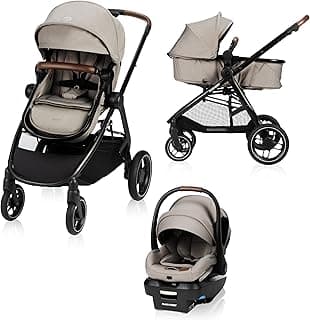 Maxi-Cosi New Generation Zelia Luxe 5-in-1 Modular Travel System, Carriage Mode, Reversible Toddler Seat, Mico Infant Car Seat (included), Enhanced All-Terrain Wheels, Use from Birth – New Hope Tan