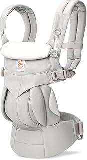 Ergobaby Omni Classic Baby Carrier for Newborn to Toddlers 0-48 Months (7-45 lbs) - 4-Position 100% Premium Cotton Baby Carrier with Ergonomic Support - Pearl Grey