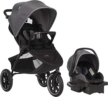 Evenflo Folio 3 Wheel Jogging Travel System Stroller + Infant Car Seat - Avenue Grey