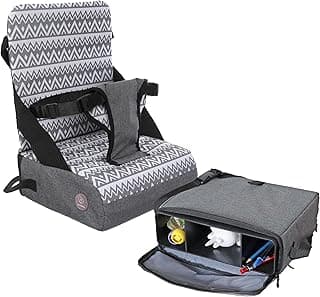 Dreambaby Grab 'n Go Booster Seat with Adjustable Securing Straps - Toddler Booster Seat for Eating - Compact, Lightweight & Portable - Fits Most Dining Chairs