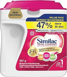 Similac Total Comfort, Baby Formula, Tummy-Friendly, Easy To Digest, Now With Breast Milk-Inspired Innovation 2’-FL, 0+ Months, Powder, 837 g