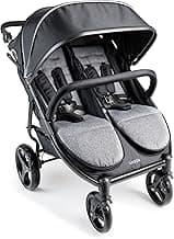 Gaggle by Foundations Roadster Duo Side by Side Double Stroller | Lightweight Compact Double Stroller for Toddlers | Easy to Fold & Maneuver | Amusement Park Approved | Black