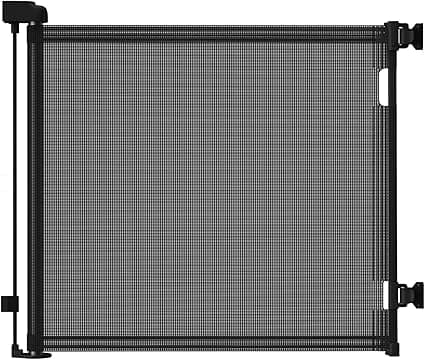 Dear LOVRetractable Baby Gate, 33" Tall,Extends up to 55" Wide,Safety Mesh Baby Gate or Dog Gate for Doorways,Stairs,Hallways.Extra Wide Gate,Indoor/Outdoor(33"x55",Black)