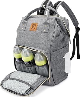 Baoyun Diaper Bag Backpack, Large Capacity Baby Diaper Bag for Boys Girls, Waterproof Travel Bag with Stroller Straps, Newborn Essentials Diaper Bags, Multi-Function Baby Bag Baby Shower Gifts for Mom