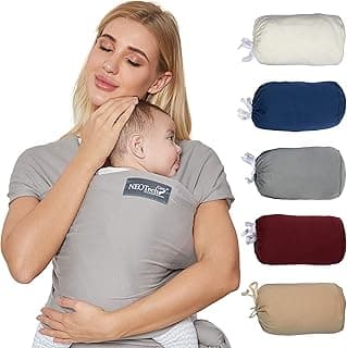 NEOtech Care Baby Wrap Carrier - Cotton - Breathable & Adjustable - For Infant, Newborn, Child, Toddler (Grey)