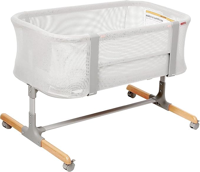 Skip Hop Baby Bassinet, Cozy Up 2-in-1 Bedside Sleeper & Bassinet, Grey