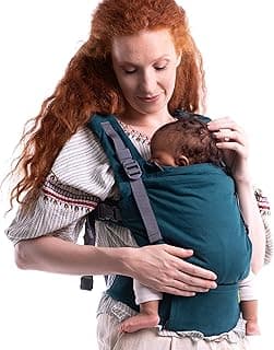 Boba X Baby Carrier - Newborn to Toddler Adjustable Porte-Bébé, 2-in-1 Convertible Front and Backpack Carrier 7 to 45 lbs, Ergonomic Baby Carrier with Crossable Straps (Organic Atlantic)