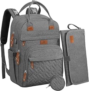 Diaper Bag Backpack –Large Multifunction Travel Baby Bag- ChangingPad,StrollerStraps for Moms & Dads –Newborn Essentials