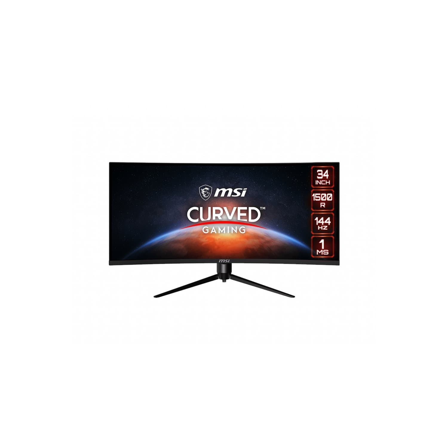 MSI Optix MAG342CQR 34" Curved Gaming Monitor, 21:9, 144Hz, UWQHD 3440 x 1440, VA 1500R, RGB LED, Adaptive-Sync, Anti-Flicker, VESA