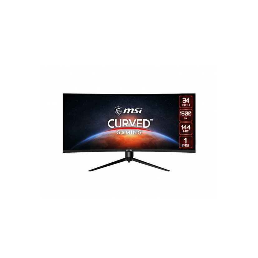 MSI Optix MAG342CQR 34" Curved Gaming Monitor, 21:9, 144Hz, UWQHD 3440 x 1440, VA 1500R, RGB LED, Adaptive-Sync, Anti-Flicker, VESA