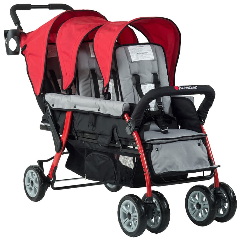 Foundations Sport Triple Stroller - Red