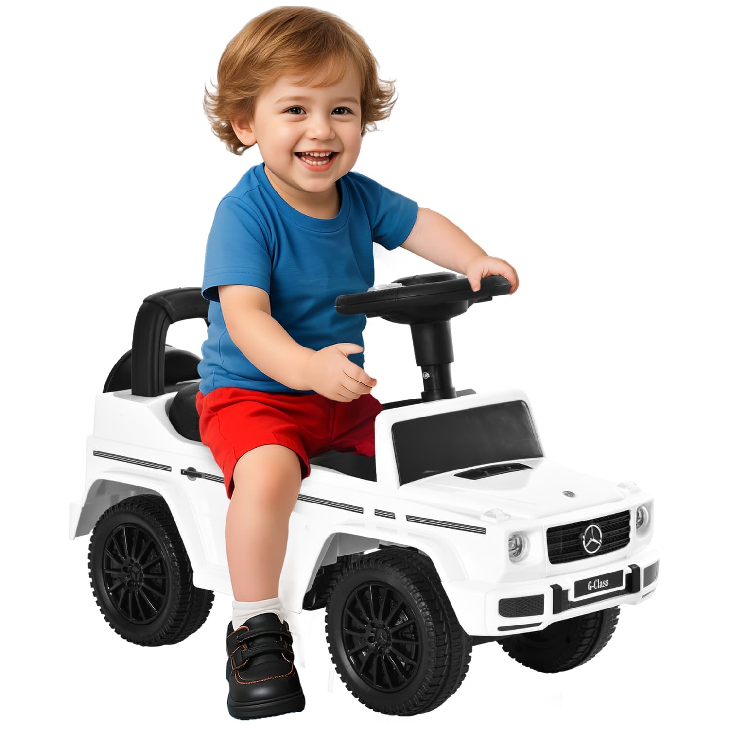 Aosom Compatible Baby Sliding Car, Ride on Toys for Toddlers, Foot to Floor Slider Push Stroller, w/Horn Seat Storage Anti-overturning System White