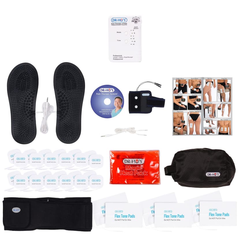 DR-HO'S Pain Therapy System 4-Pad - Ultimate Package - includes The Pain Therapy System 4-Pad, 24 Regular Body Pads, 6 Large Body Pads, Travel Foot Therapy Pads, Therapy and Support Band and more!