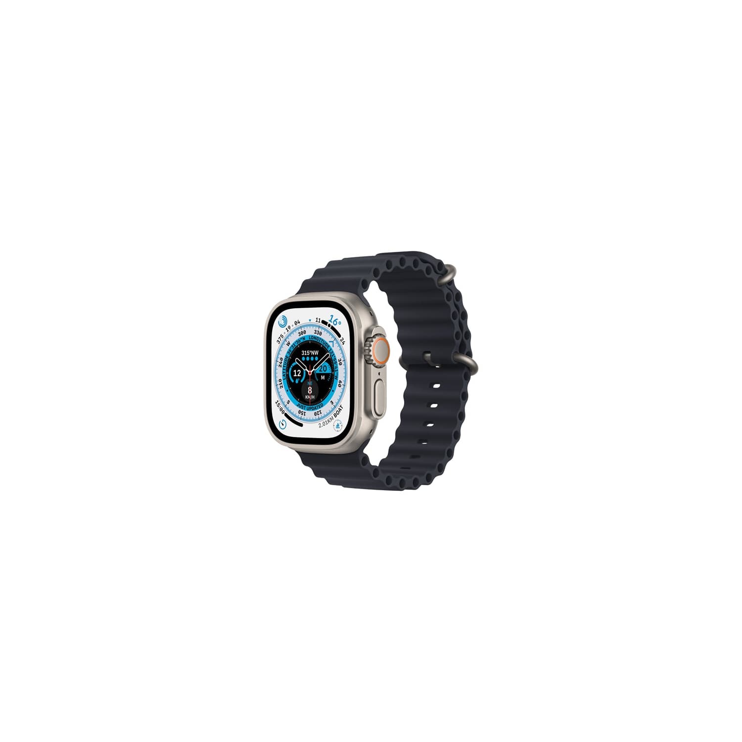 Refurbished (Excellent) - Apple Watch Ultra (GPS + Cellular) 49mm Titanium Case with Midnight Ocean Band