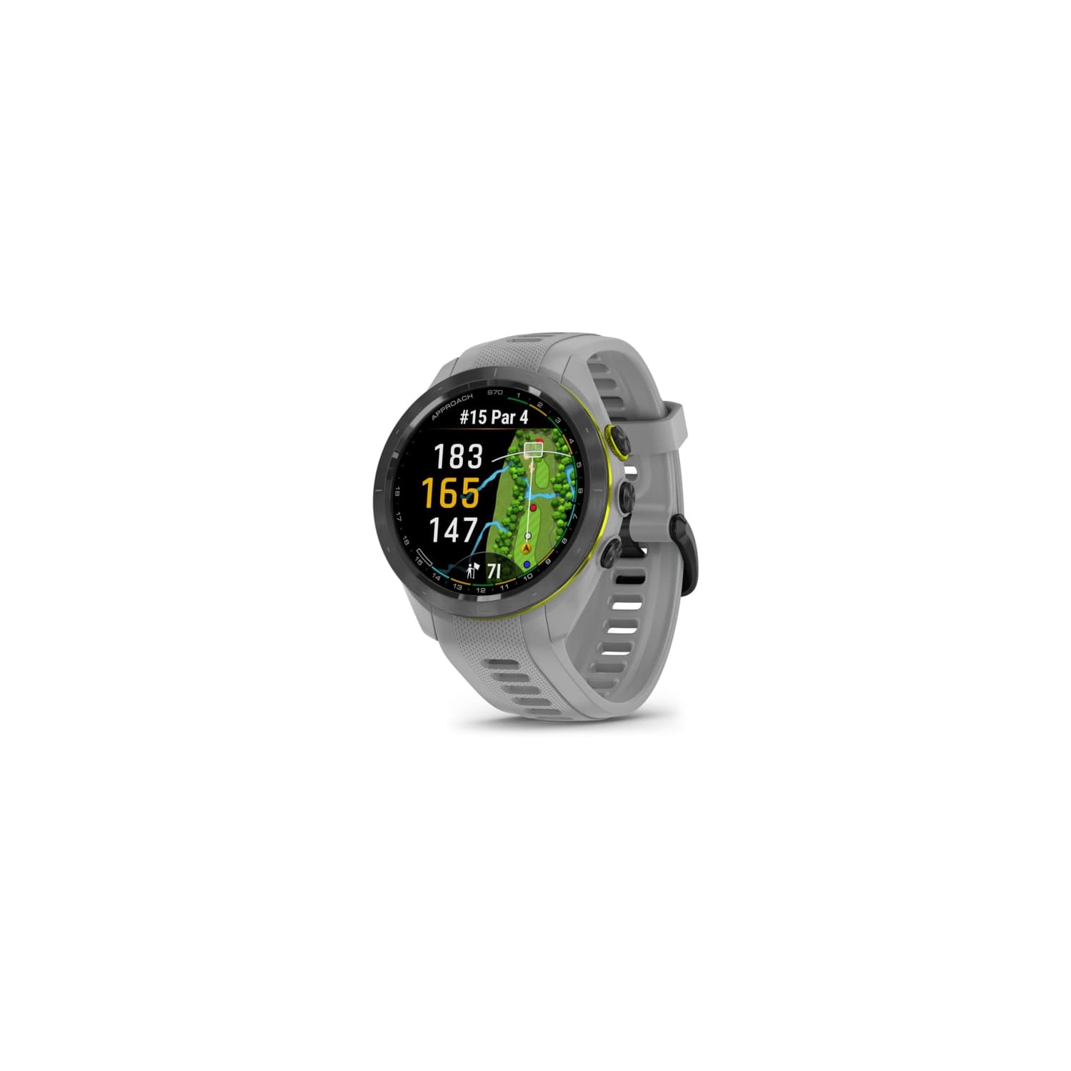 Garmin Approach S70 42mm Premium Golf GPS Watch - Black Ceramic Bezel with Powder Gray Silicone Band Smartwatch