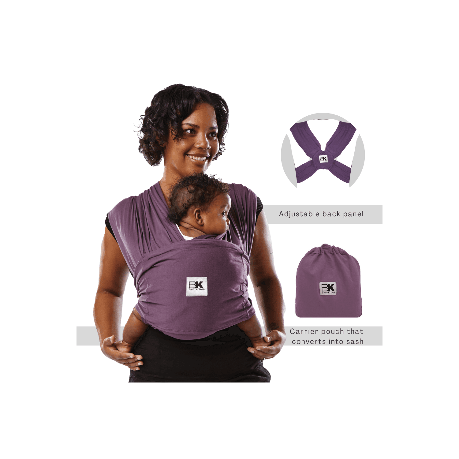 Baby K'tan Pre-Wrapped Ready To Wear Baby Wrap Carrier Eggplant XSmall