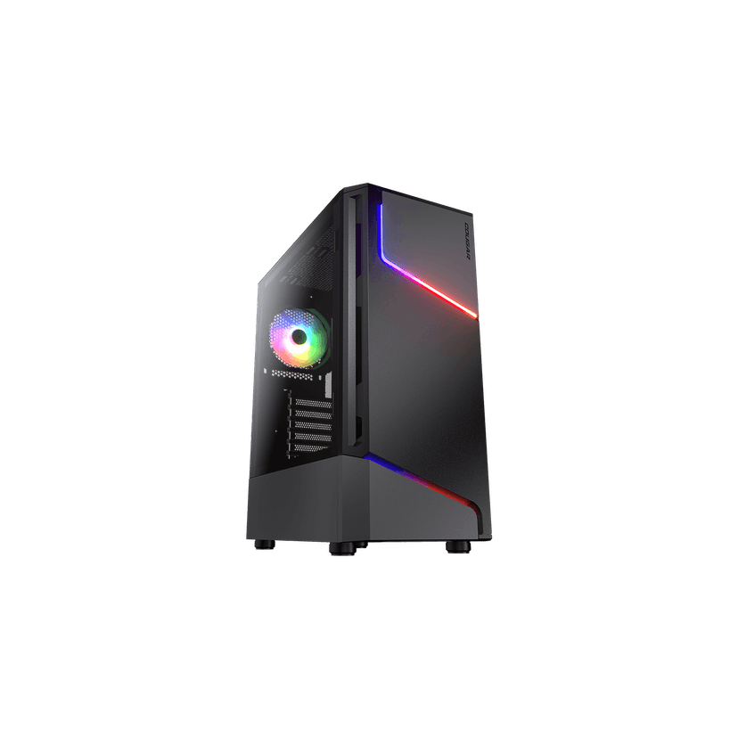 Cougar MX360 RGB Mini Tower ATX Computer Case, Tempered Glass Side Panel, 1x 120mm ARGB Fan Pre-Installed, Black