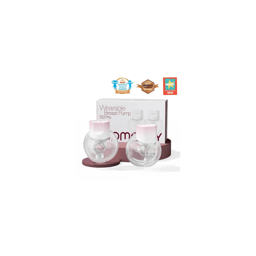 Momcozy S12 Pinky Pro Hands Free Breast Pump, Electric Wearable Breast Pump, 3 Modes & 9 Levels Electric Pump Portable, Smart Display, 24mm