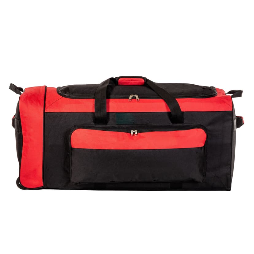 CWC Collapsible Wheeled Duffle for Travel - Sports Equipment Bag (36 Inch, Black/Red)