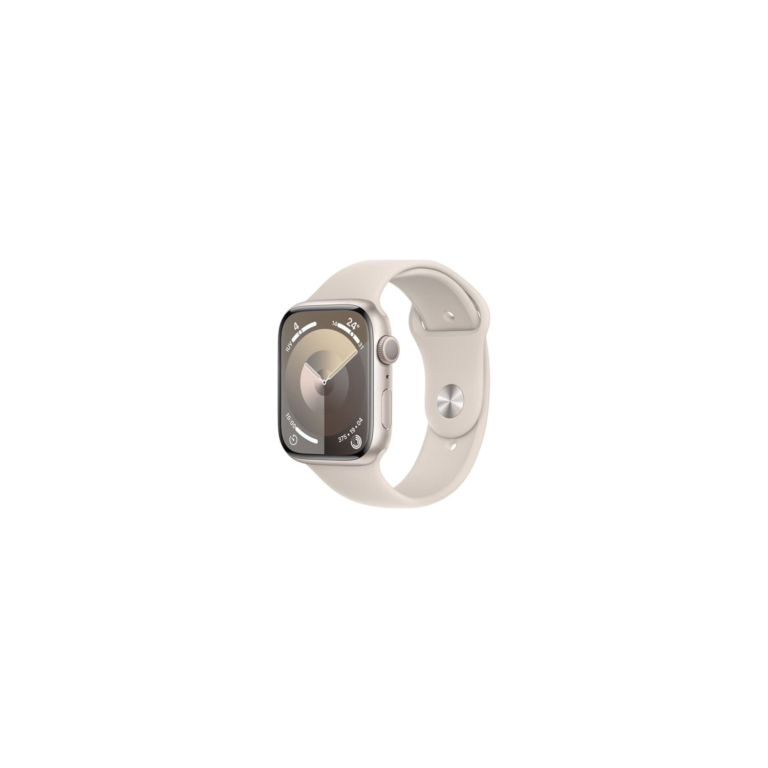 Refurbished (Good) - Apple Watch Series 9 (GPS) 45mm Starlight Aluminium Case with Starlight Sport Band - Medium / Large