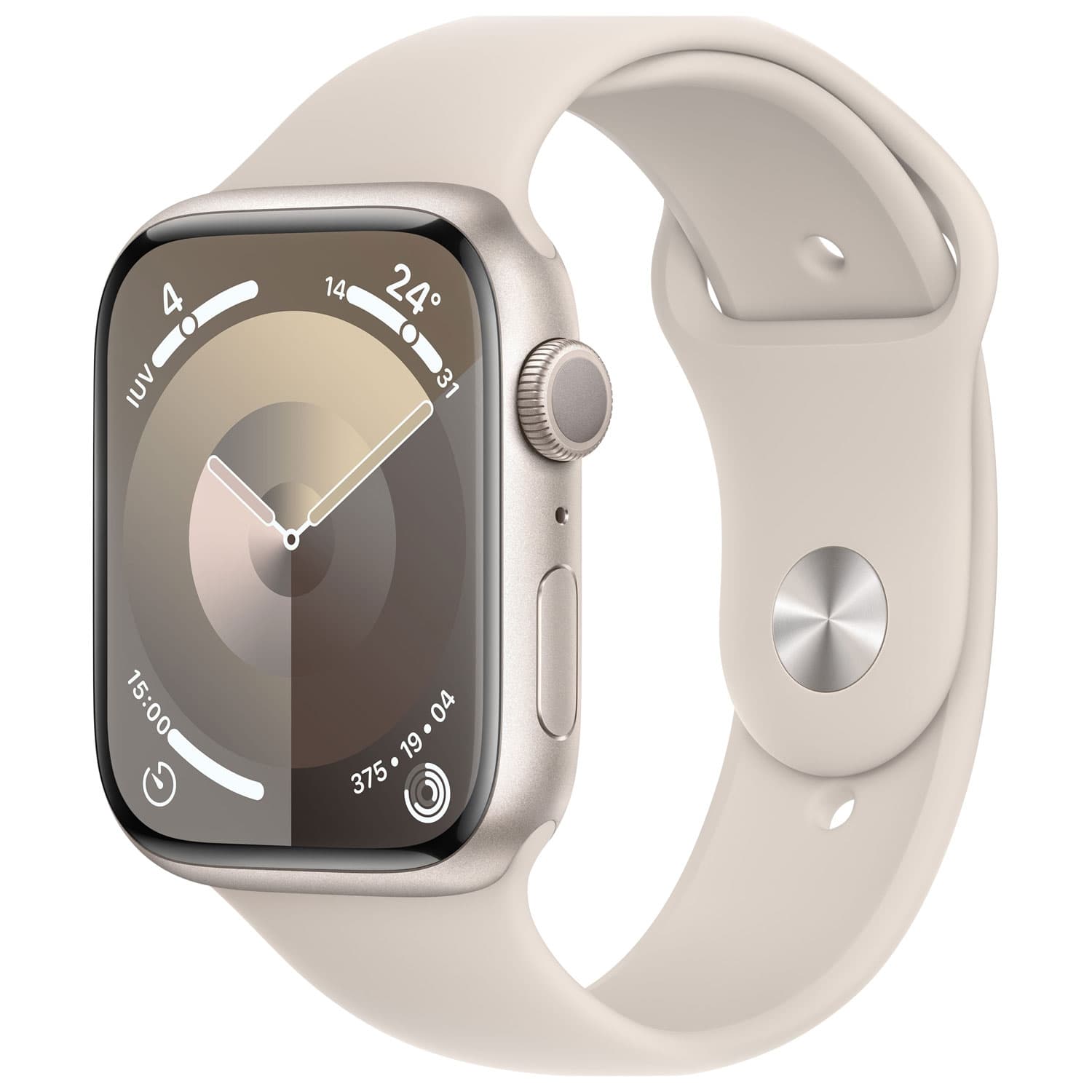 Open Box - Apple Watch Series 9 (GPS) 45mm Starlight Aluminium Case with Starlight Sport Band - Medium / Large