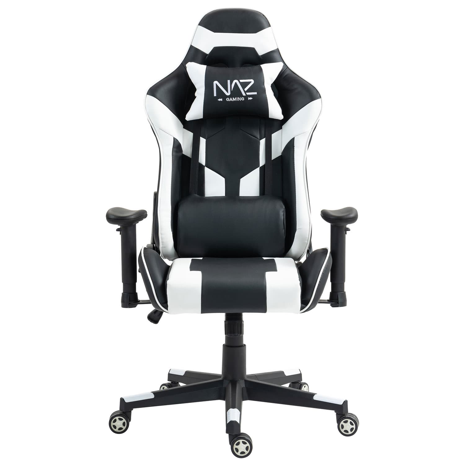 Naz Gladius Ergonomic High-Back Faux Leather Gaming Chair - Black/White