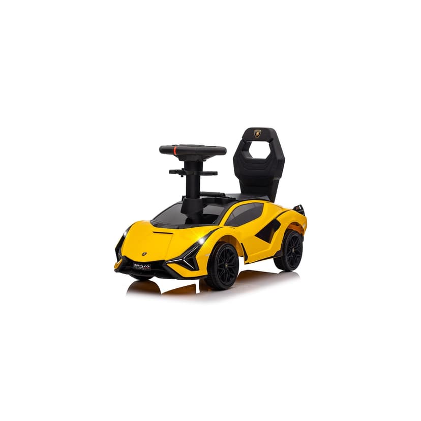 Voltz Toys Ride-on Push Car for Kids, Licensed Lamborghini SIAN for Toddlers 18-60 Months, Sliding Walker Toy Car with Music, Lights and Under Seat Storage for Boys Girls (Yellow)