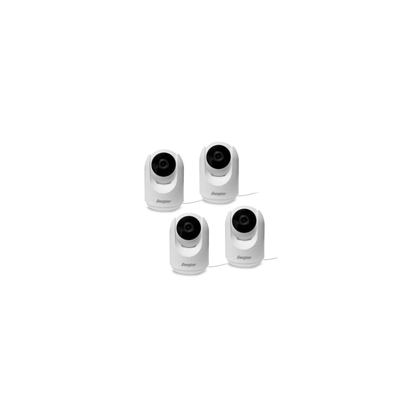 Energizer Smart Wi-Fi Pan and Tilt Indoor Security Camera with Auto Tracking, 2.4 GHz WiFi, Two-Way Audio, Baby & Pet Monitor, 4 Pack